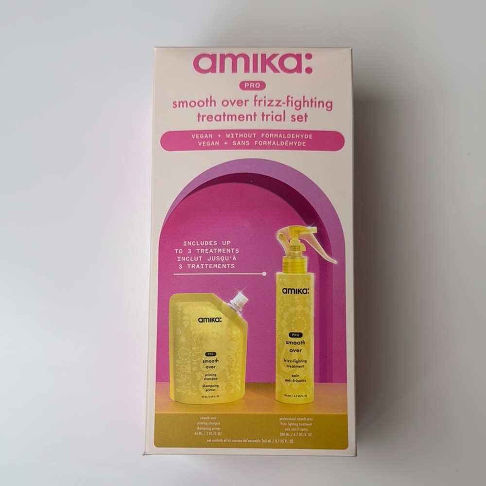 Amika Smooth Over Frizz-Fighting Treatment Trial Set - Yellow